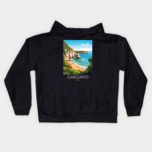 A Pop Art Travel Print of Gargano - Italy Kids Hoodie